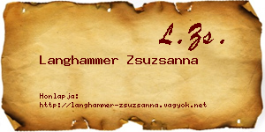 Langhammer Zsuzsanna névjegykártya